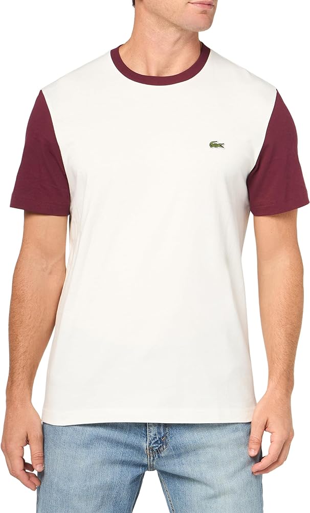 Lacoste Men's Regular Fit Short Sleeve Color Blocked Crew Neck Teeshirt